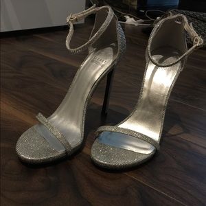Stuart Weitzman Silver Nudist Sandals